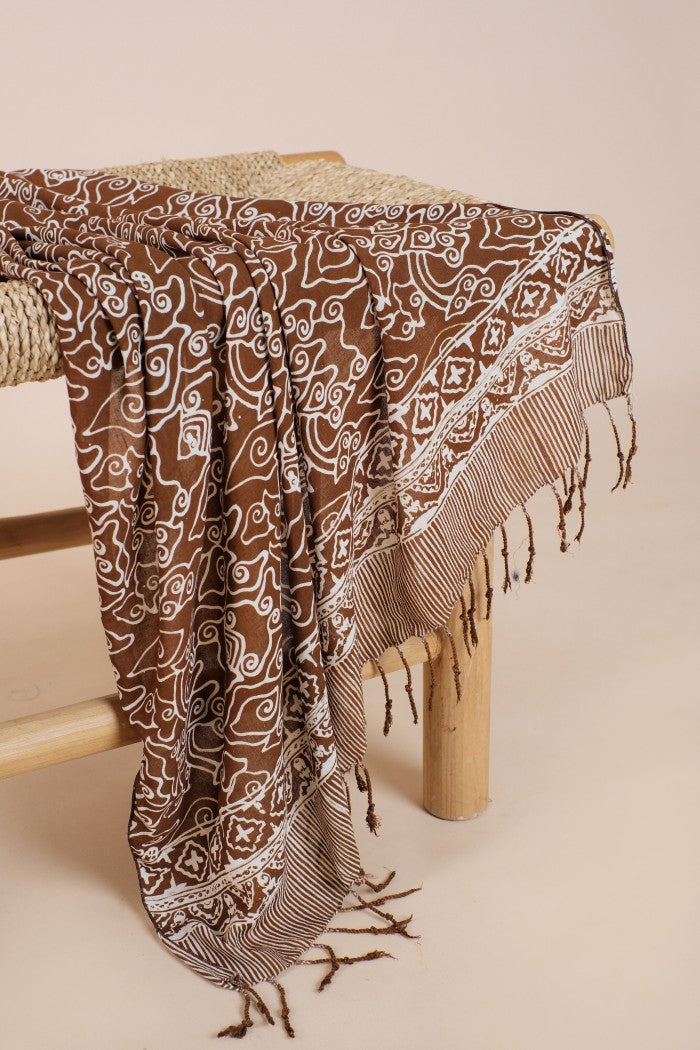 Selendang Batik TCR Mega Mendung Brown - 80