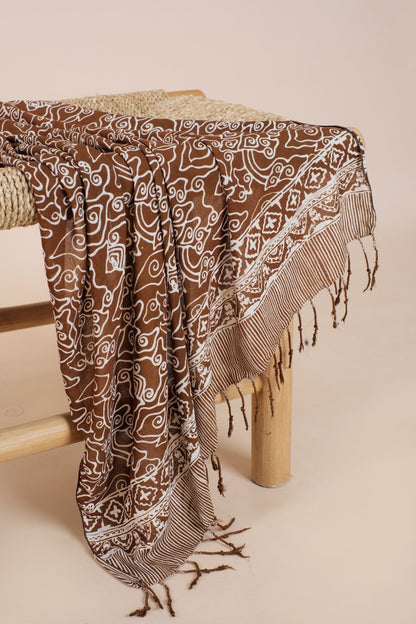 Selendang Batik TCR Mega Mendung Brown - 80