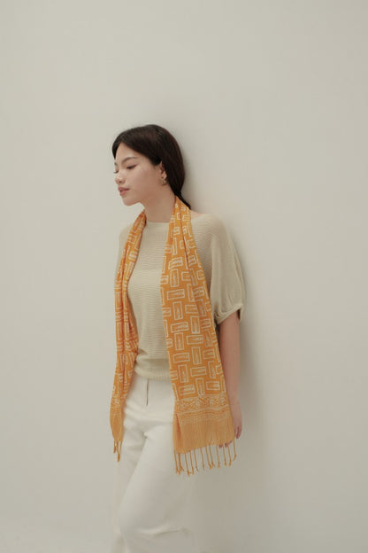 Scarf Batik Kotak - Yellow | K4