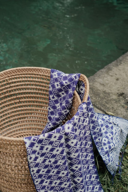 Scarf Batik TCC Kawung 4 Blue