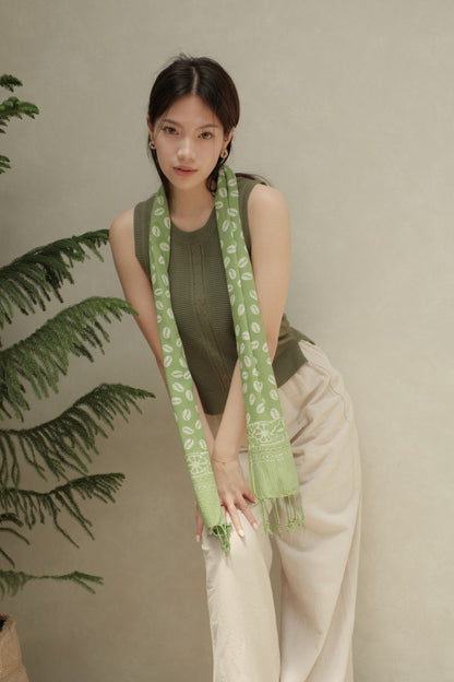 Scarf Batik Biji Kopi - Green