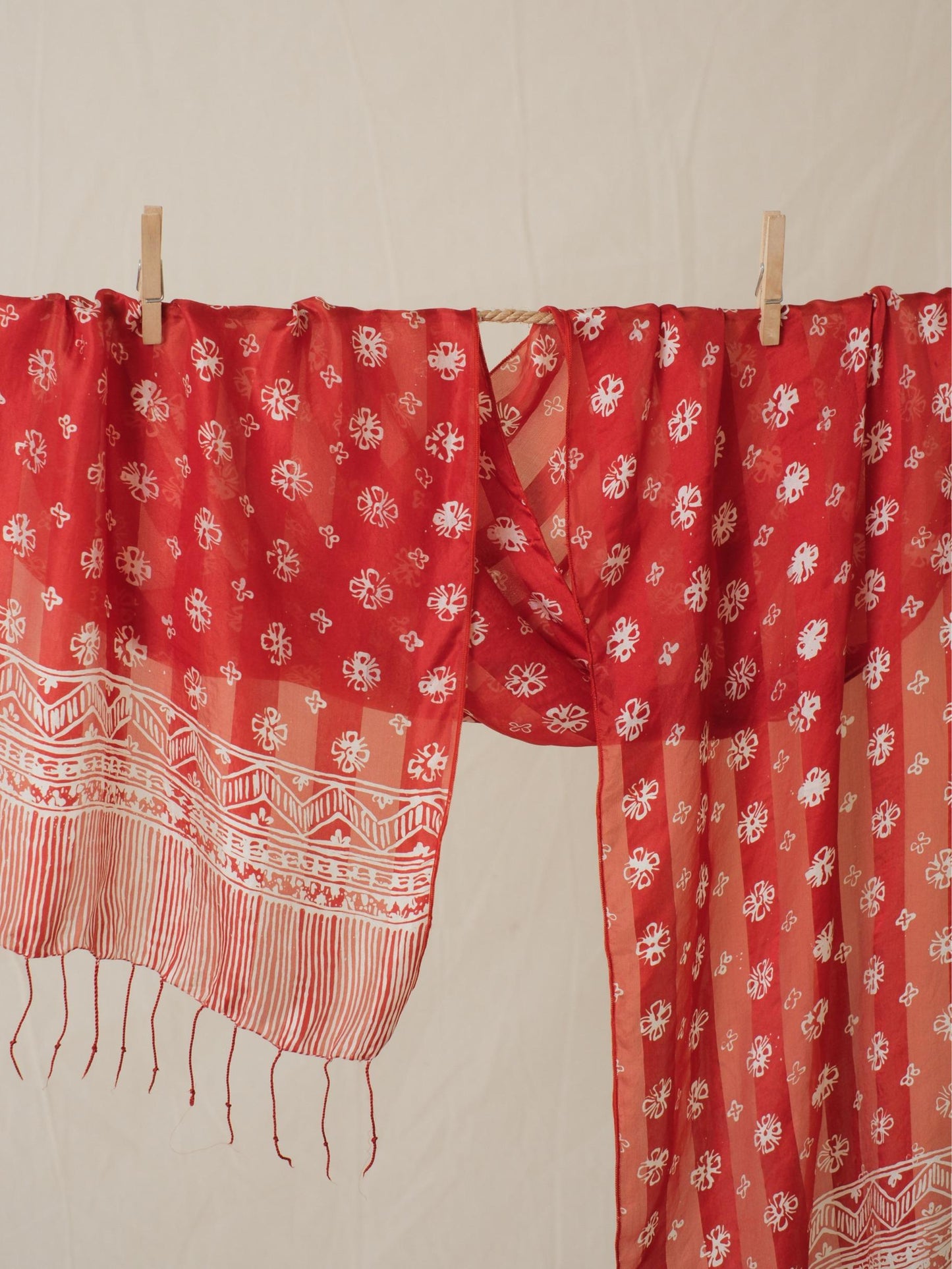 Syal Batik Sutra - Truntum - Red - 35