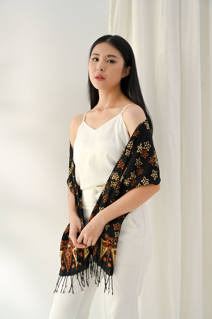 Scarf Batik Bunga Melati - Sogan | DNF