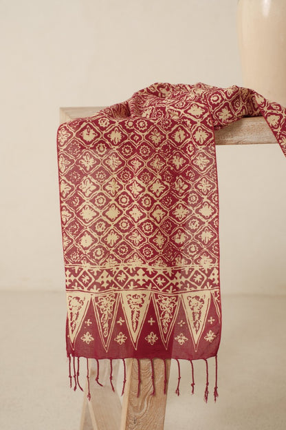 Scarf Batik Songket - Maroon | DNN