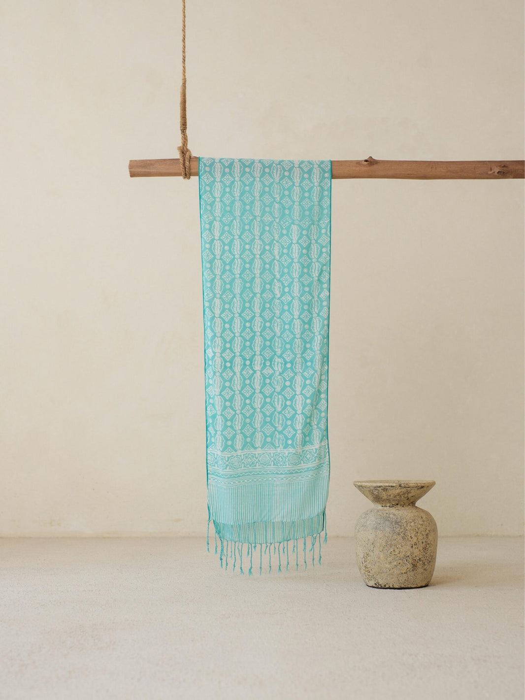 Batik Ratu - Scarf Batik Ceplok Wibowo - Toska