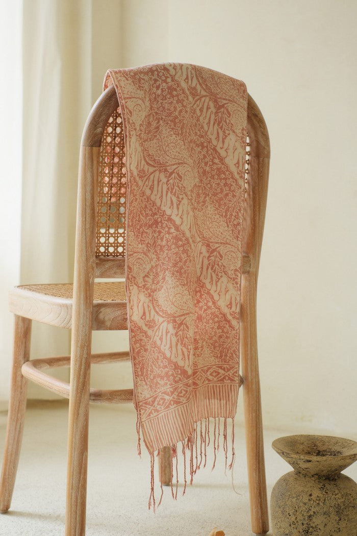 Scarf Batik TCL Parang Bunga Cream