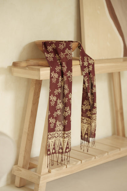 Scarf Batik Bunga Melati - Brown | DNR