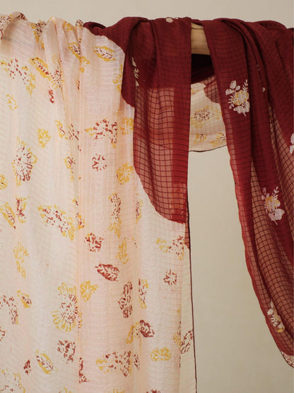 Batik Ratu - Selendang Sutra Batik - Selaras Brown Pink 1