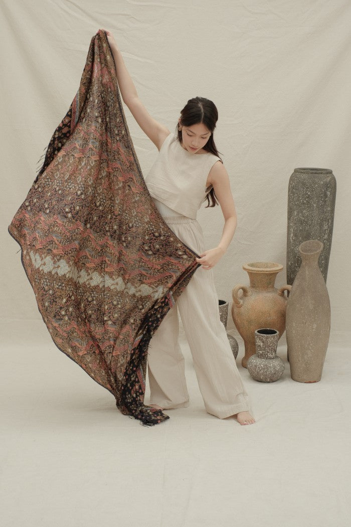 Selendang Sutra Batik Tulis - Mega Sukma - Pink