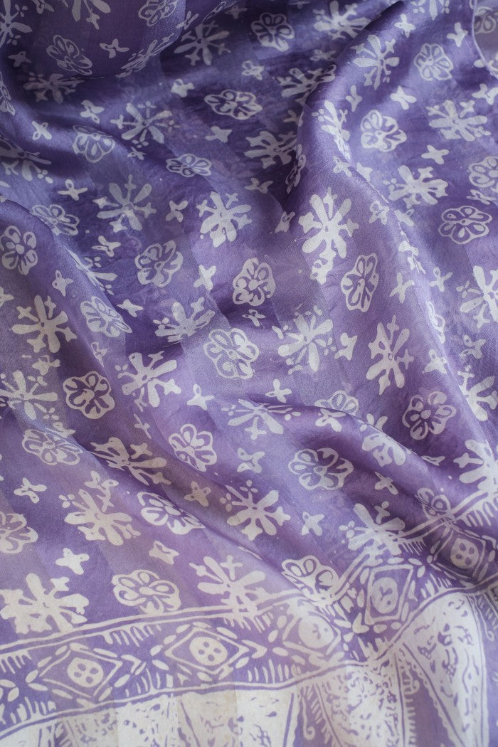 Syal Batik Sutra Truntum - Purple - 45