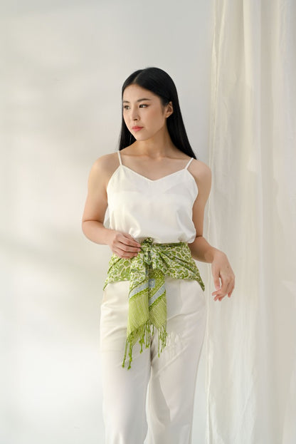 Scarf Batik Apusan - Daun Puring - Green | DNI