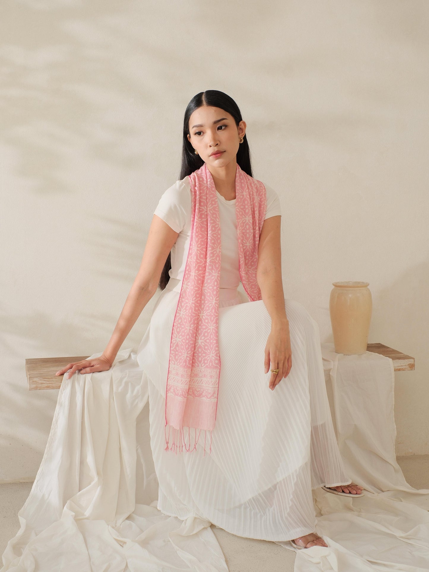 Scarf Batik TCA Kawung 2 Pink