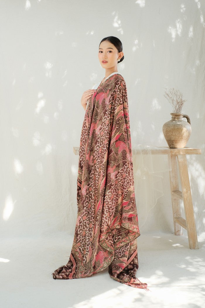 Selendang Sutra Batik Tulis - Sangga Langit - Pink