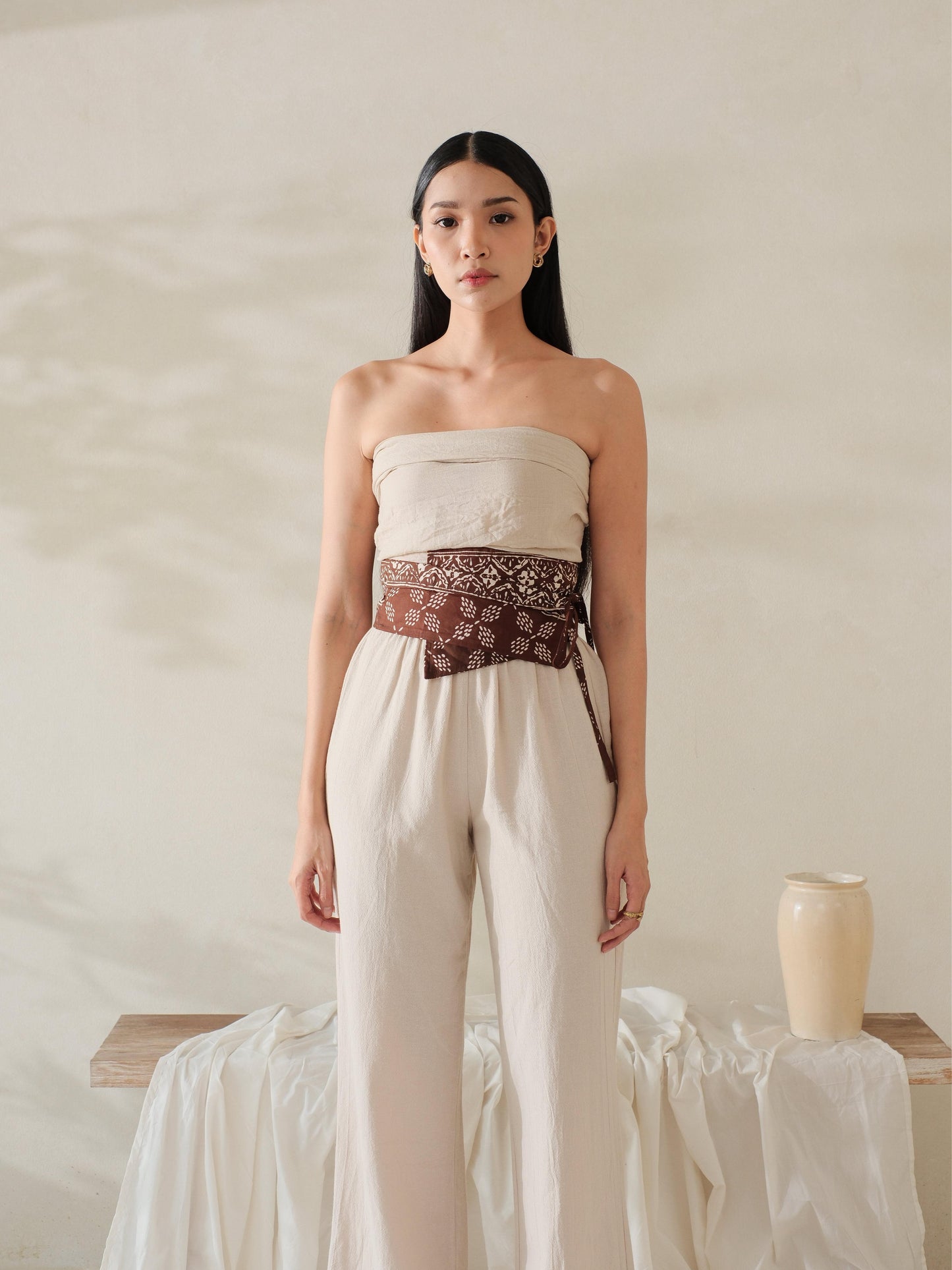 Fina in Brown - Obi Belt Batik