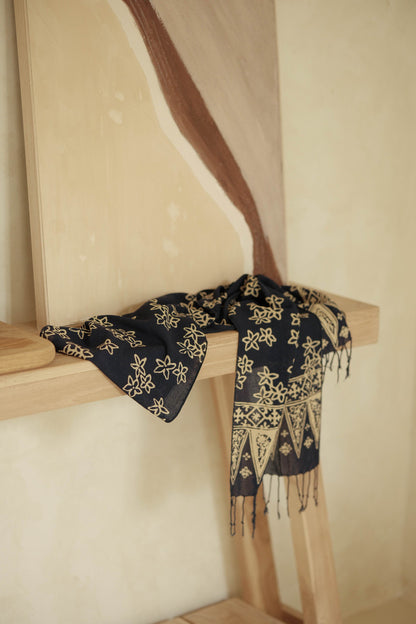 Scarf Batik Bunga Melati - Blue | DNC
