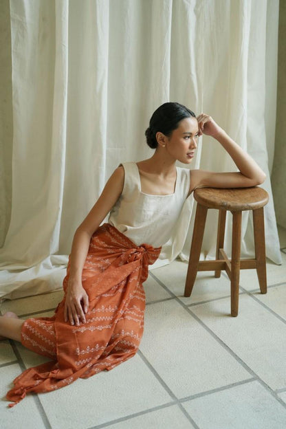 (DEFECT SALE) Joya Orange Shawl