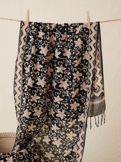 Scarf Batik 50 - Daun Bintang - Black | DNE