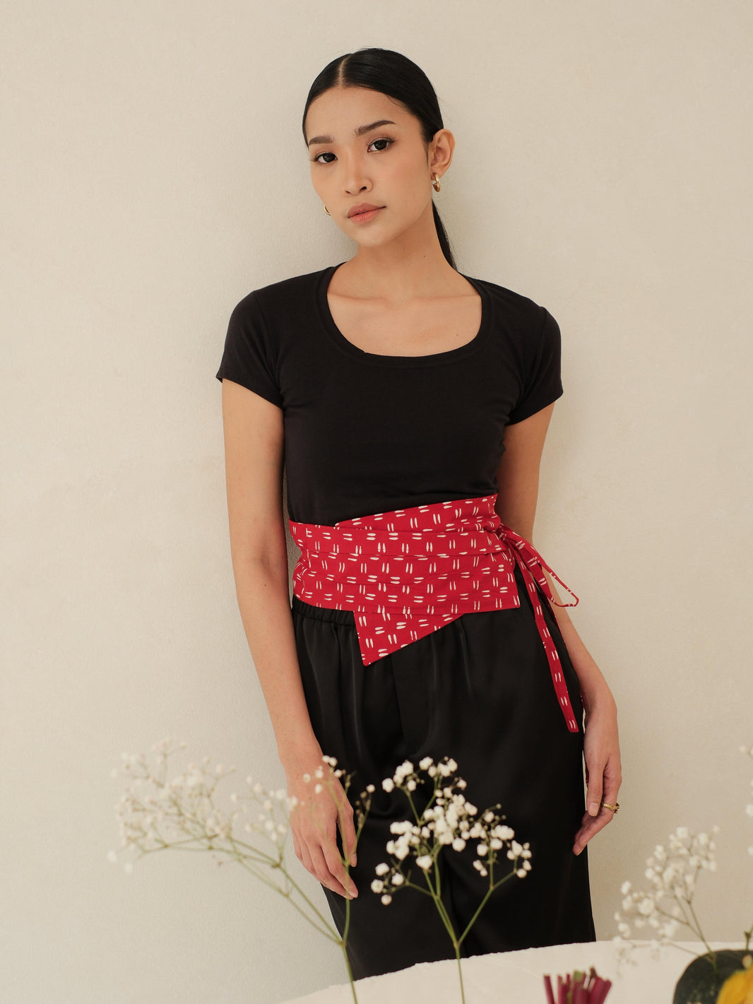 Sana in Red - Obi Belt Batik