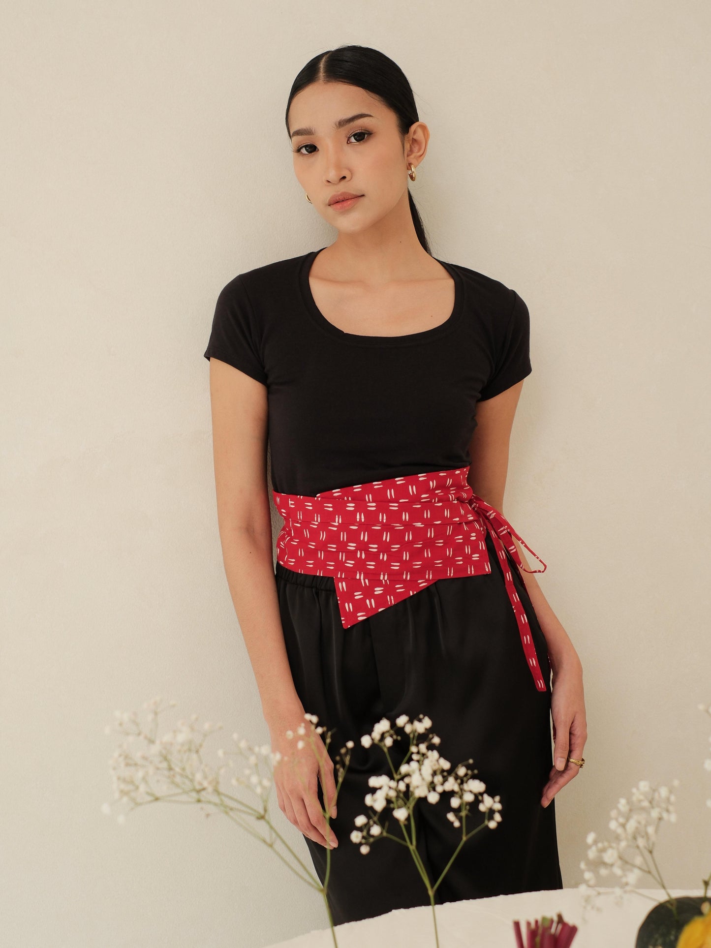 Sana in Red - Obi Belt Batik
