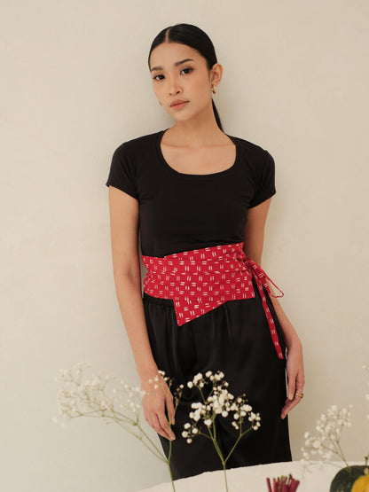 Sana in Red - Obi Belt Batik