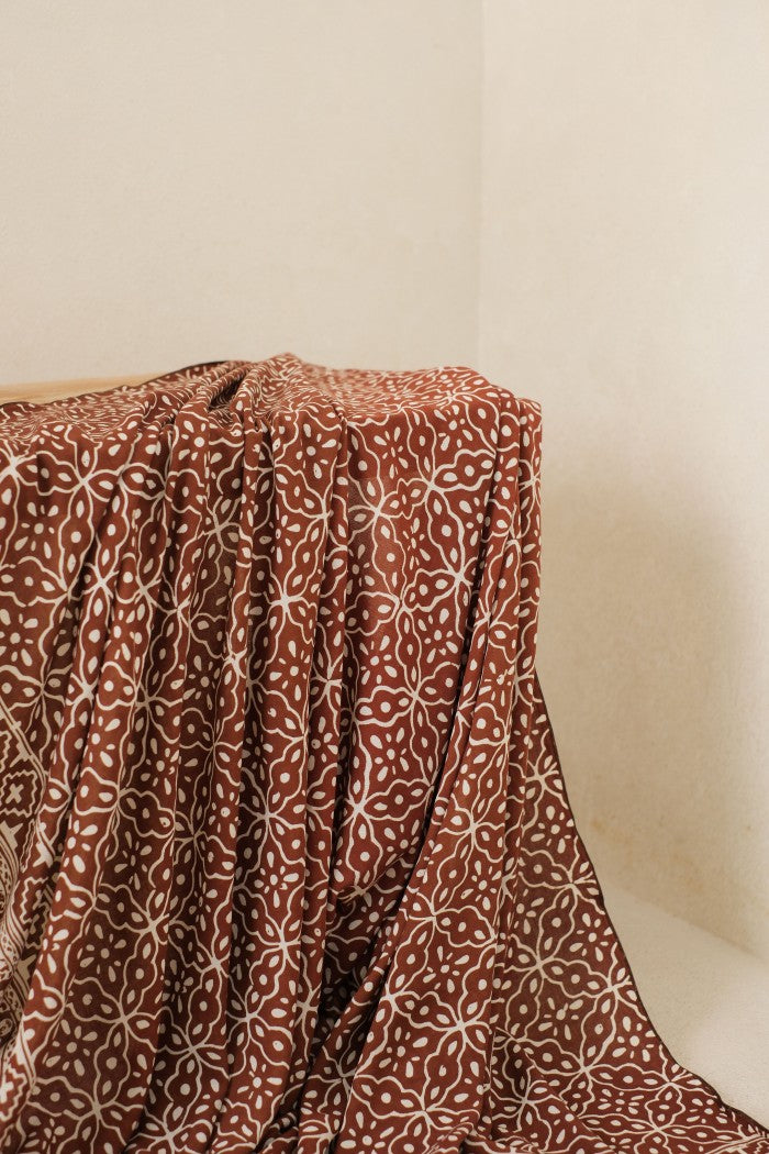 Selendang Batik TCR Kawung 2 Brown - 80