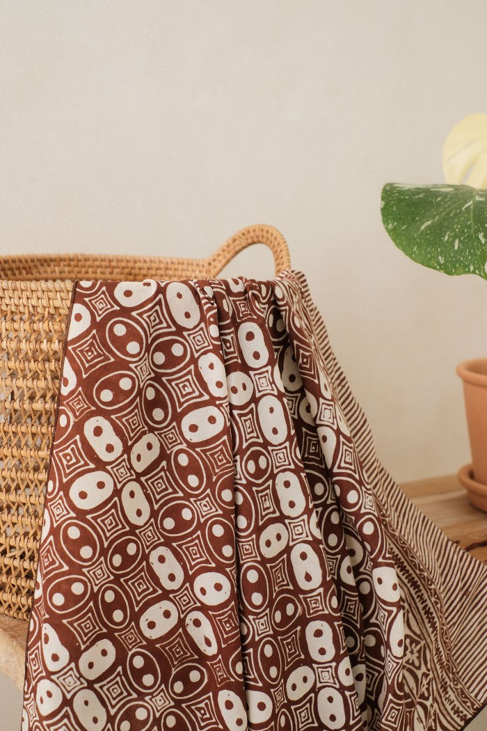 Selendang Batik TCR Kawung Brown - 80