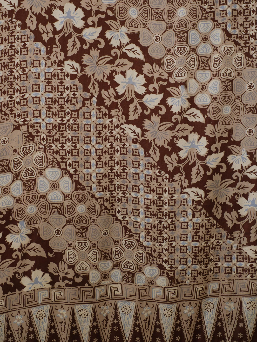 Selendang Sutra Batik Tulis - Semanggi - Brown