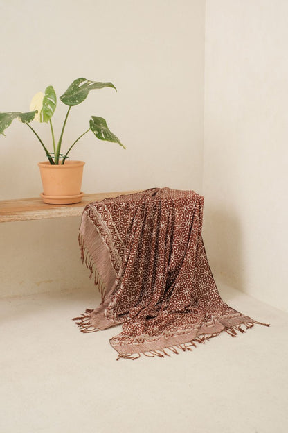 Selendang Batik TCR Kawung 2 Brown - 80