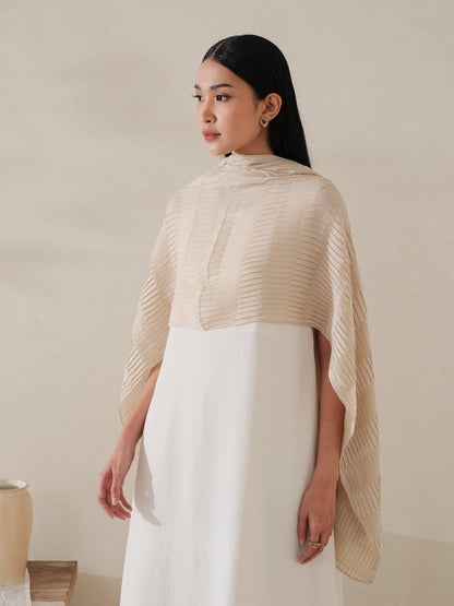 Safa in Cream Shawl - Selendang Batik