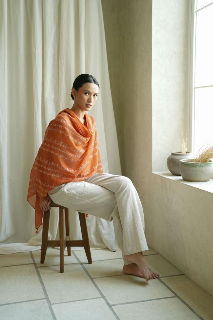 (DEFECT SALE) Joya Orange Shawl