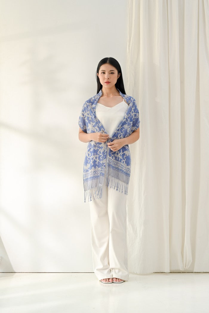 Scarf Batik Apusan - Sidomukti Garuda - Blue | DNB