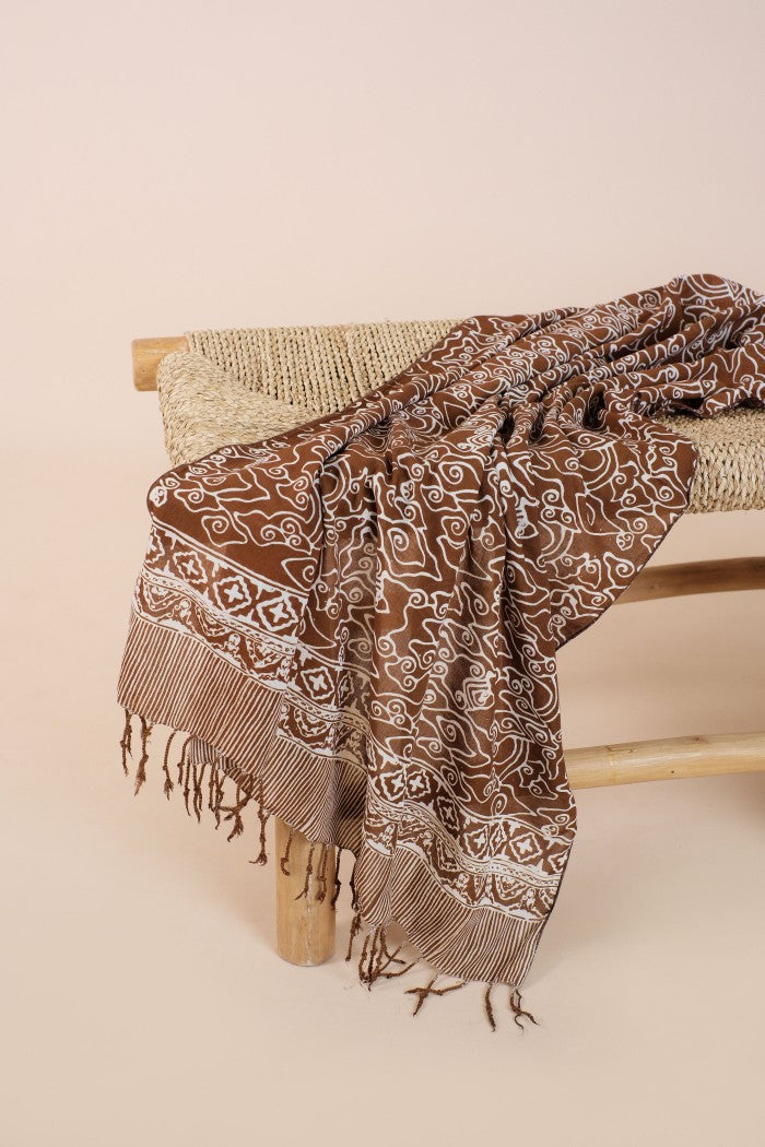 Selendang Batik TCR Mega Mendung Brown - 80