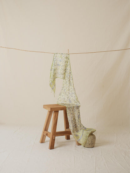 Syal Batik Sutra - Daun Puring - Green - 35