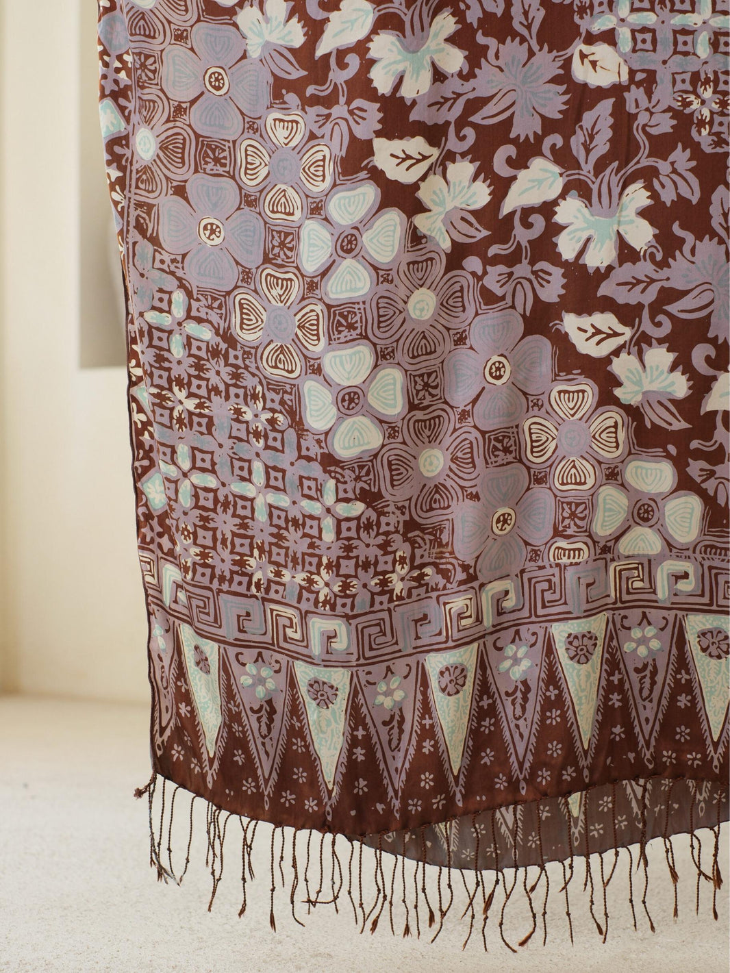 Selendang Sutra Batik Tulis - Semanggi - Blue