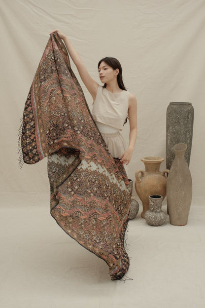 Selendang Sutra Batik Tulis - Mega Sukma - Pink