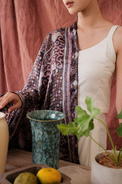 Sangga Langit in Purple - Selendang Sutra Batik Tulis