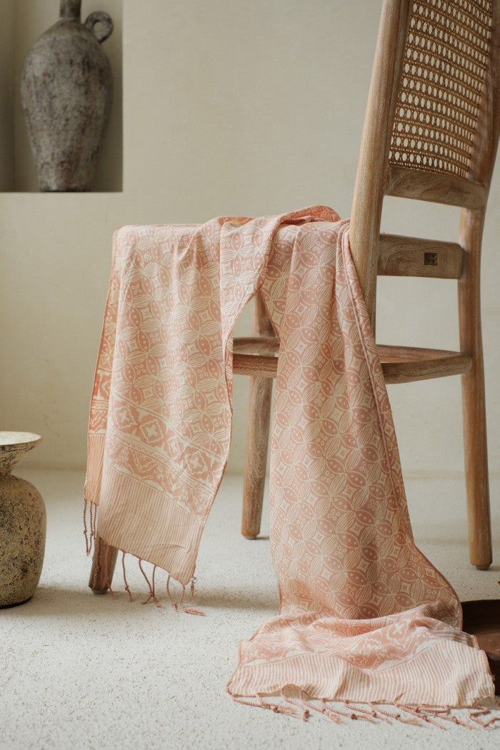 Scarf Batik TCL Kawung Bribil Cream
