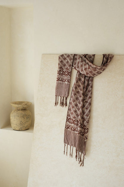 Scarf Batik TCR Kawung Bribil Brown