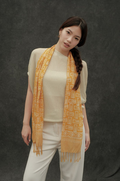 Scarf Batik Kotak - Yellow | K4