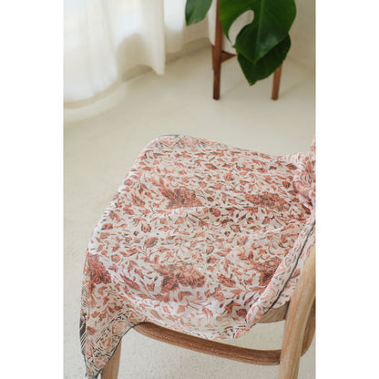 Syal Batik Sutra Bougenvil in Cream - 55