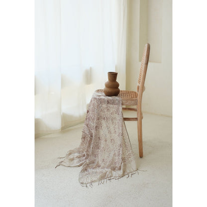 Syal Batik Sutra Kaca Piring in Grey - 55
