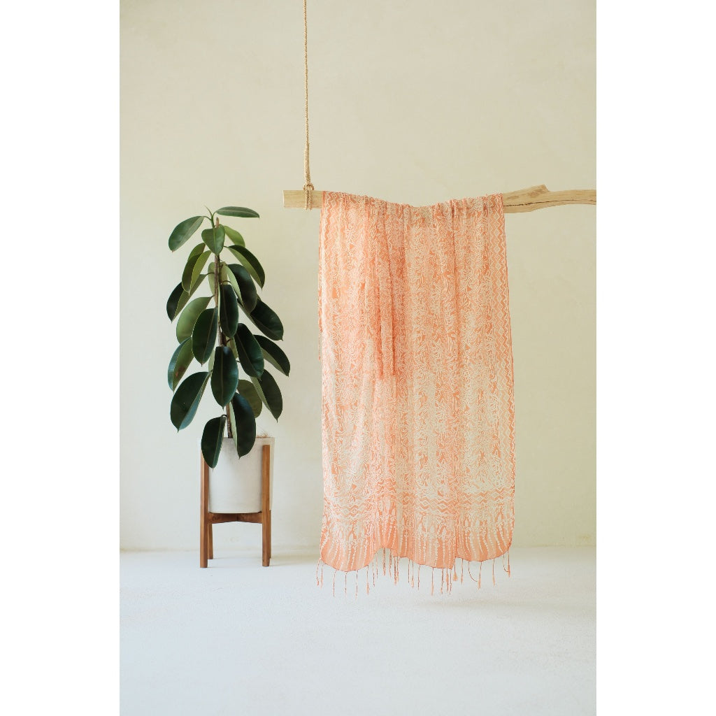 Nori in Cream - Selendang Sutra Batik