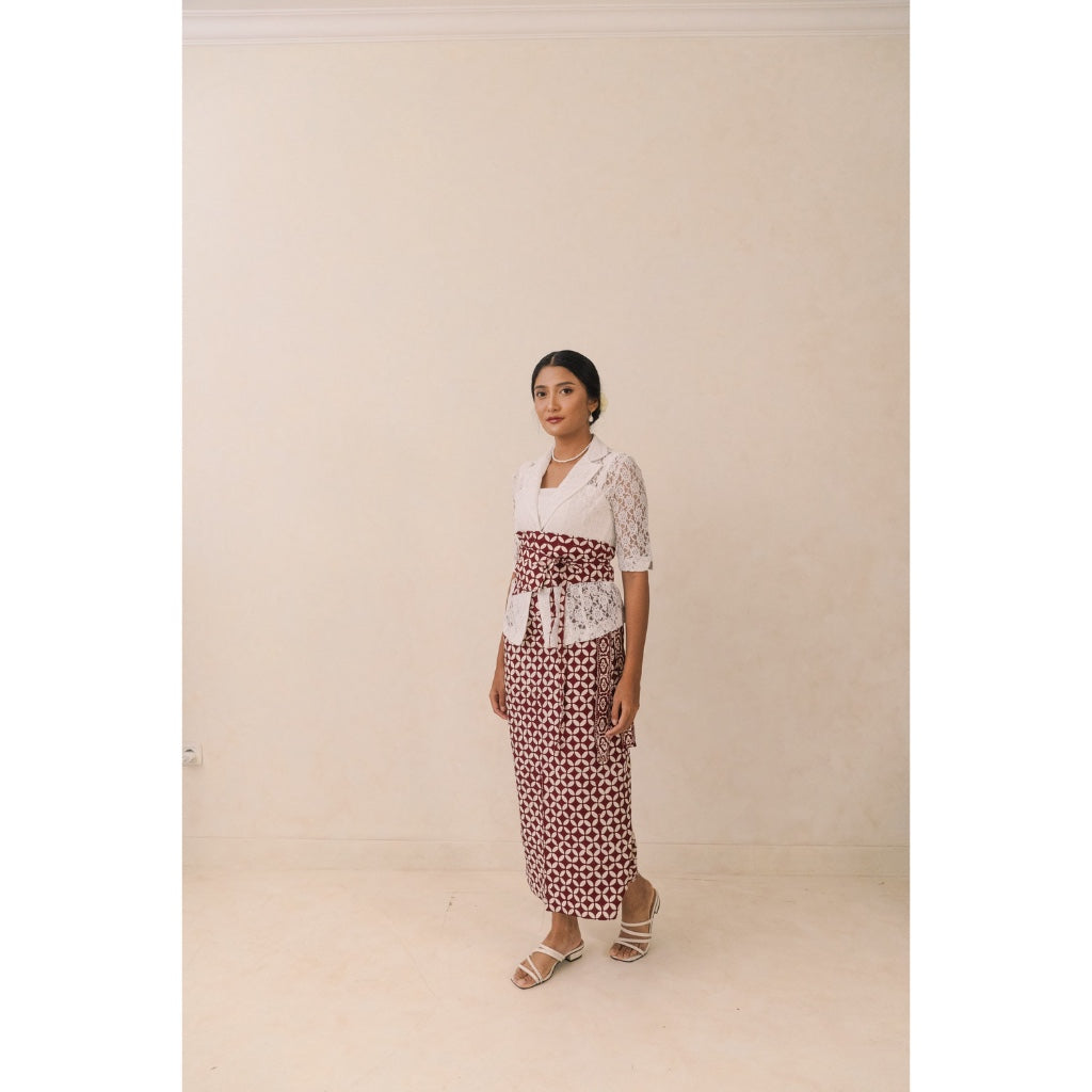 Rania in Red - Obi Belt Batik