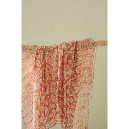 Daun Rambat in Cream - Selendang Sutra Batik