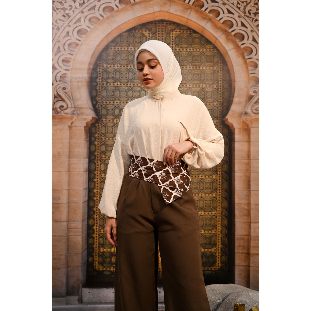 Darra in Brown - Obi Belt Batik