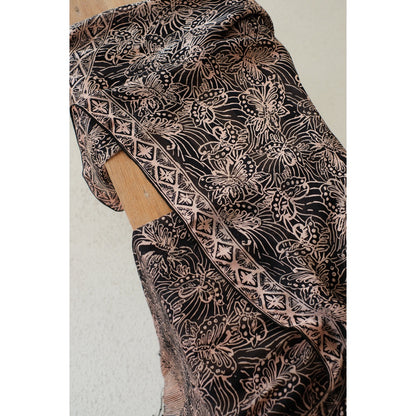 Syal Batik Sutra Kupu in Black - 55