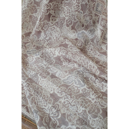 Syal Batik Sutra Kaca Piring in Grey - 55