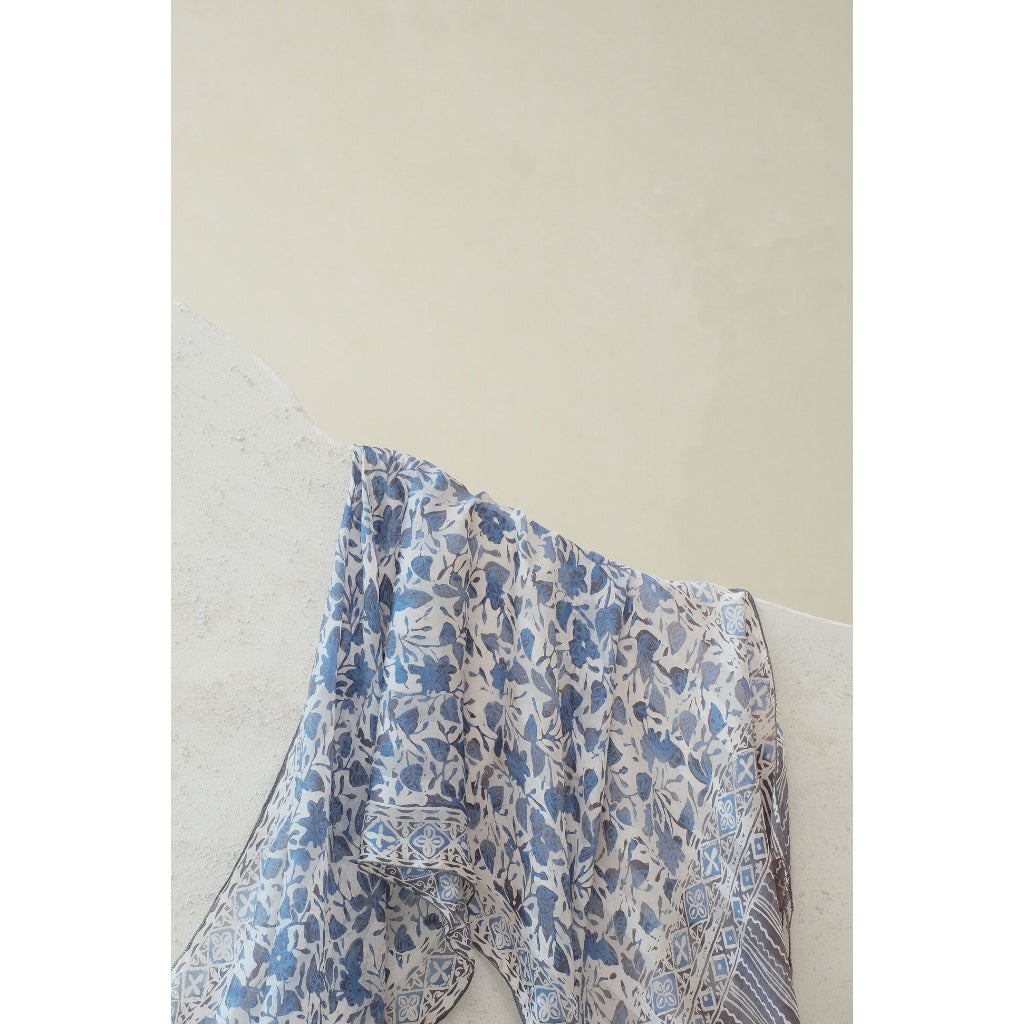 Syal Batik Sutra Merana in Blue - 55