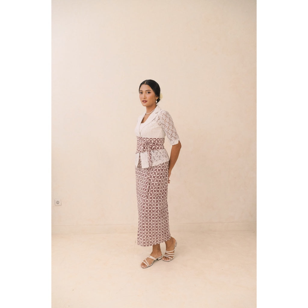 Jane in Red - Obi Belt Batik