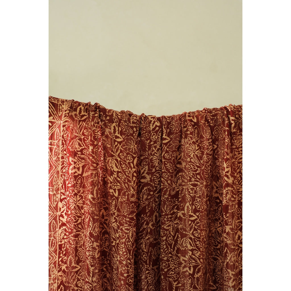 Peacock in Brown - Selendang Sutra Batik